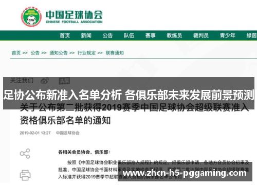 足协公布新准入名单分析 各俱乐部未来发展前景预测 足协公布新准入名单分析 各俱乐部未来发展前景预测